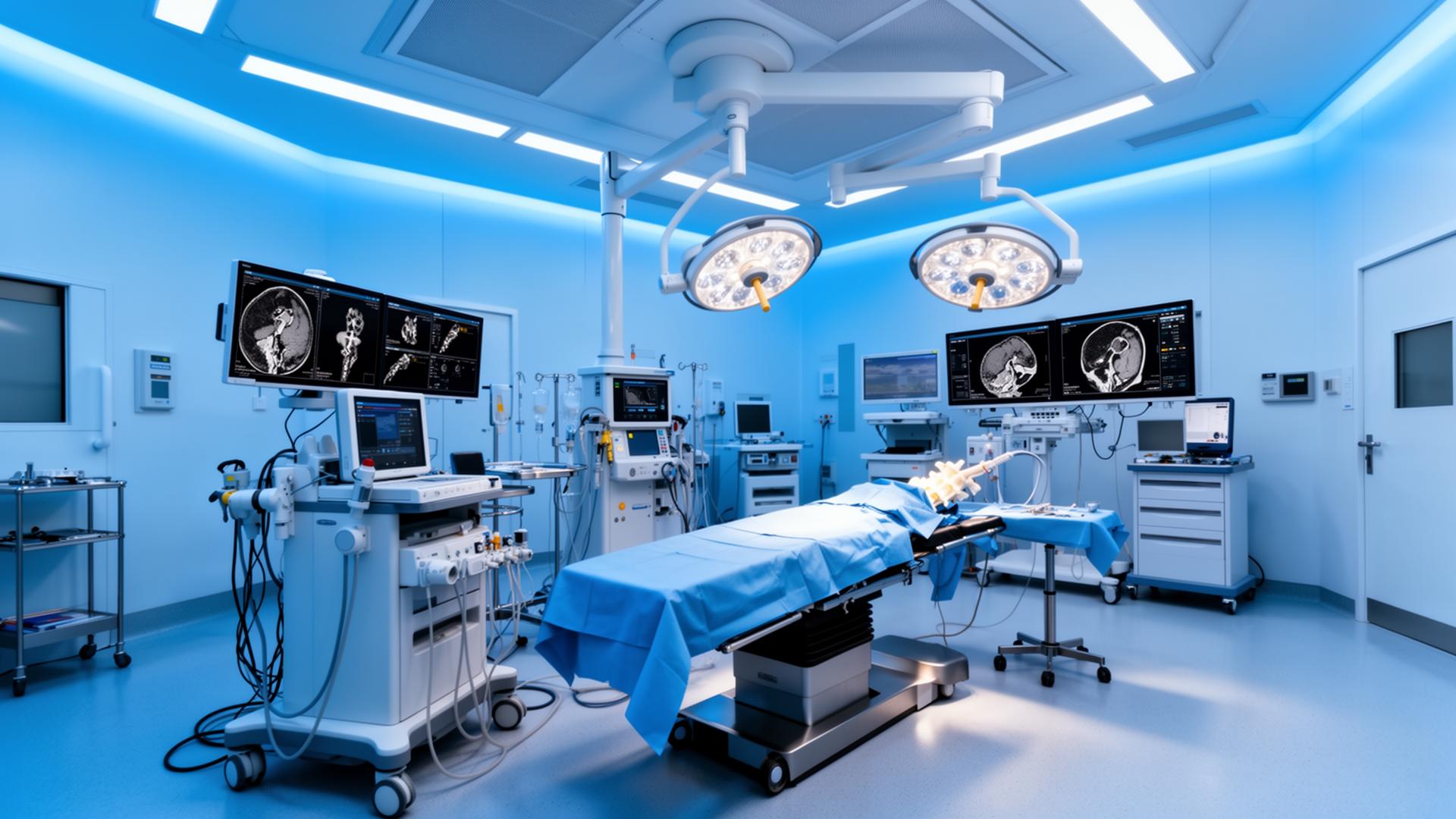 Centro cirúrgico equipado para cirurgia oncológica da coluna